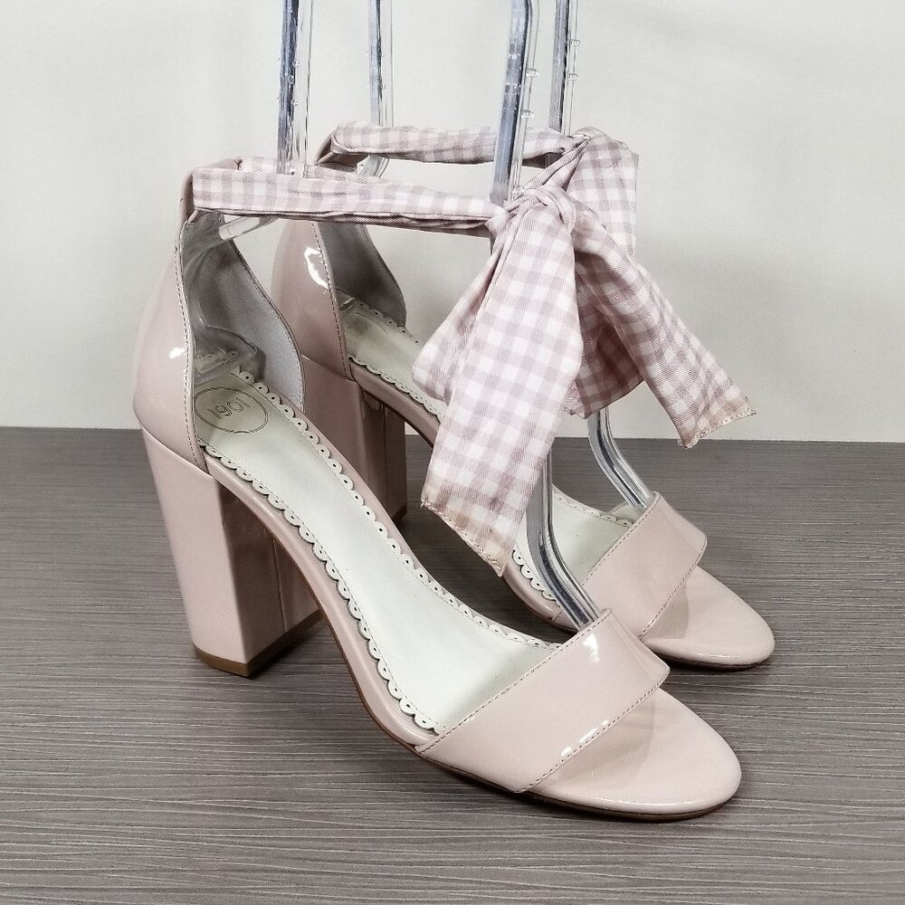 Nordstrom 1901 Block Heel Sandals with Ankle Wrap, Pink, Womens Sizes 8.5 M